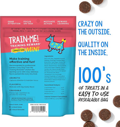 Crazy Dog Mini Train-Me! Training Treats 4 oz. Bag, Bacon Flavor, with 200 Treats per Bag, Recommended by Dog Trainers