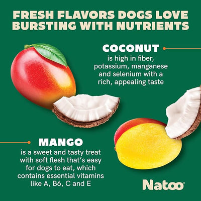 NATOO Biscuits for Small Dogs & Puppies, Coconut & Mango, 8 oz | Crunchy Treats, Rich in Omega 6, Prebiotics & Fiber, Antioxidants for Immunity, Healthy Natural
