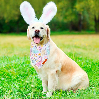 ADOGGYGO Easter Dog Bandana, Carrot Rabbit Pet Scarf, Premium Durable Fabric, Easter Bandanas for Extra Large Dogs Pets (X-Large)