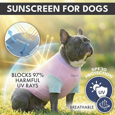 Spark Paws Sunblock Dog T-Shirt, SPF30 Protection, Lightweight Breathable Quick Dry for Dogs with Sensitive Skin - Bees & Gelato (Set of 2) - Size 3XL