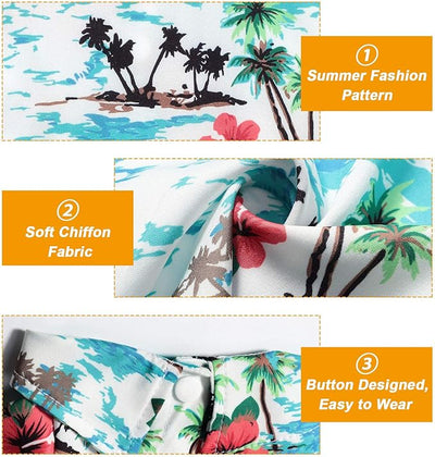 Weewooday 4 Pieces Small Pet Summer T-Shirts Hawaii Style Floral Pet Dog Shirt Breathable Cool Clothes Beach Seaside Puppy Sweatshirt for Puppy(Floral Style,2X-Large)