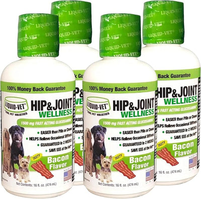 LIQUID-VET K9 Hip & Joint Formula, Bacon Flavor, 16 oz (Pack of 4)