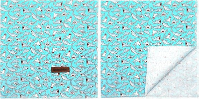 Lionheart glory Dog Bandana 1 Pack Washable Soft Blue Dog Scarf, Shark Print Bandana Square Adjustable Dog Bandanas for Small Medium Large Dogs