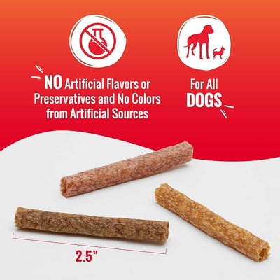 Good 'n' Tasty Savory Straws Variety Pack Treats for All Dogs, Crunchy Veggie Straw-Inspired Low-Calorie Gourmet Dog Treats, Real Chicken, Beef or Duck, 11 oz
