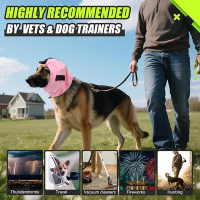 Dog Ear Muffs Noise Protection,Noise Cancelling Ear Wraps for Dogs,Washable Sound Absorbing Inserts