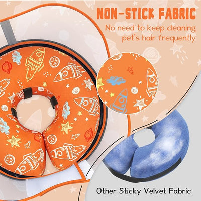 Elevated Inflatable Dog Cone Collar to Stop Licking, Doggie Donut Collar After Surgery, Soft Dog Cone Alternative for Small Medium Large Dogs