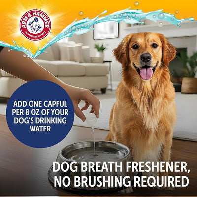 Arm & Hammer Complete Care Dental Water Additive for Dogs, Value Size 35 Fl Oz, Dog Breath Freshener, Baking Soda Enhanced, Tartar Control, Odorless Flavorless