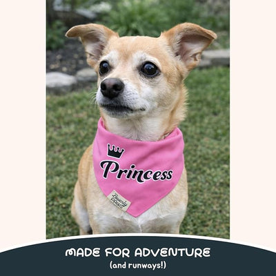 Funny Snap-On Dog Bandana for Small Medium Large Pets, Dogs Cats Adjustable Handkerchief Scarf for Girl & Boy, Cute Puppy Apparel & Accessories (Princess, X-Large)