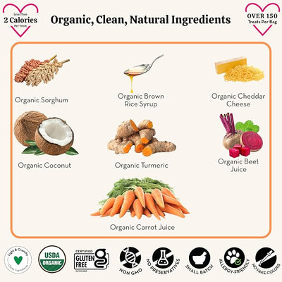 Lord Jameson Cheddar Charm | Light & Crunchy Love Puffs Collection | Organic Dog Treats, Cheese Recipe, Gluten-Free, Preservative-Free, USDA Certified Organic. Made in USA