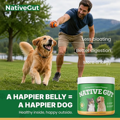 Natural Probiotic Supplement for Pets, Supports Digestive Health & Gut Microbiome, 8 Probiotic Strains, Powder Form, 30 Scoops (6 Bottles)