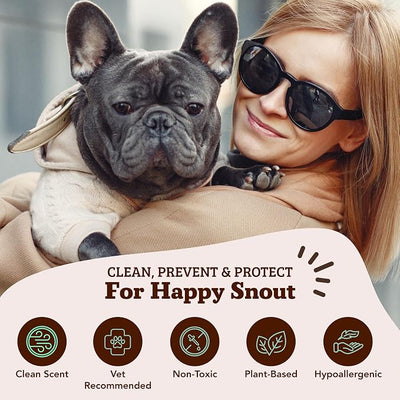 Natural Dog Company Snout Wipes for Dogs – Cleansing & Moisturizing Care for Dry, Cracked Snouts, Soothing Grooming Formula with Kukui Oil, 50 Count