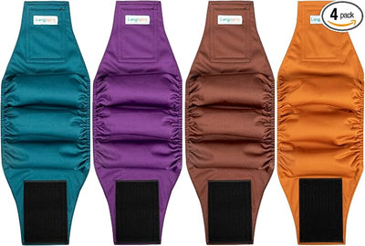 Male Dogs Diapers Belly Bands(4Pack), Washable Reusable Male Boy Doggy Wraps Panties for Doggie Puppy Pooping Potty Training Incontinence Marking Pañal para Perro Small