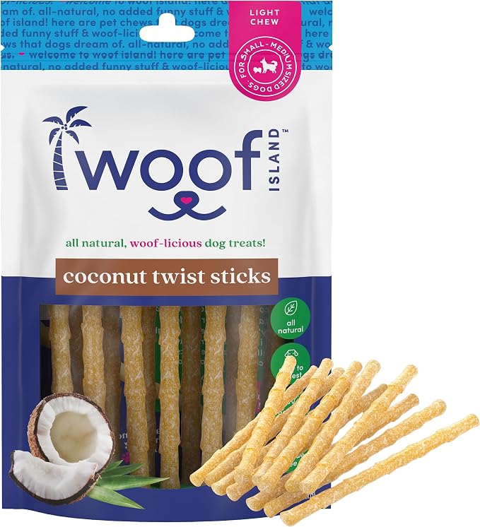 Coconut Doggie Chews - Premium, All Natural Coconut Pet Treats - Healthy Puppy & Vitamin Rich Rawhide Free Chews
