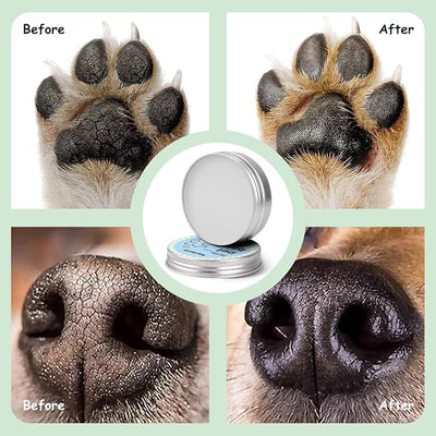 Lick-Safe Dog Paw & Nose Balm with Coconut Oil | 2.3oz Paw Wax, 1 Pcs Dog Paw Cleaner & Towel | Natural Moisturizer for Dry, Cracked Pads & Snout | Winter Snow, Road Salt & Hot Pavement Protector