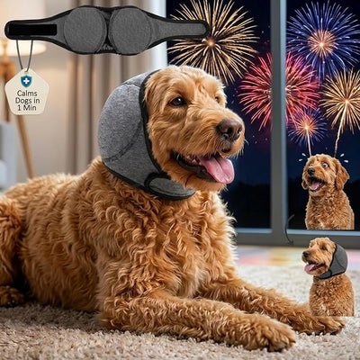 MCTOURY Dog Ear Covers for Anxiety-Relief: Fast Calms Dogs in 1 Minute | Noise Protection Ear Muffs for Fireworks/Thunderstorms - Designed for Medium Breeds Beagle/French Bulldog/Border Collie
