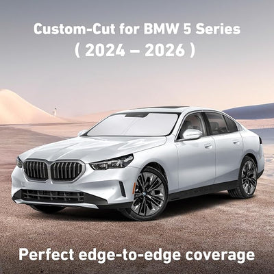 EcoNour Windshield Sunshade Compatible for BMW 5 Series 2024 2025 2026 (530i, 530i xDrive, 540i xDrive, The 550e xDrive) Sun Visor for Window Sunshade Cover, UV Protector, Car Accessories