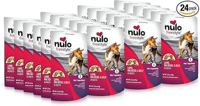Nulo Freestyle Lamb, Mackerel, & Kelp in Broth Real Meat Dog Food Topper, 2.8 Ounce (Pack of 24)