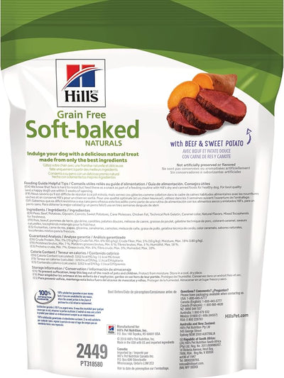Hill's Grain Free Soft-Baked Naturals Dog Treats, Beef & Sweet Potato, 8 oz. Bag (Pack of 12)