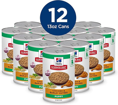 Hill's Science Diet Puppy Wet Dog Food, Chicken & Barley, 13 oz. Cans, 12-Pack