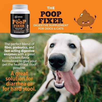 Poop Fixer Carrot & Pumpkin Powder for Dogs & Cats – Digestive Support & Fiber Supplement – Firm Stool, Healthy Poop, Anal Gland Support, Dog Diarrhea & Cat Constipation Relief – 13.4 oz