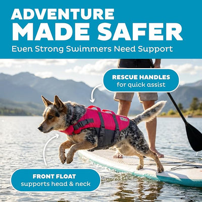 Outward Hound Granby Splash Pink Dog Life Jacket, Medium