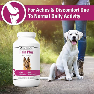 Vet Classics Pain Plus Extra Strength Health Supplement for Dogs - 120 Chewable Tablets