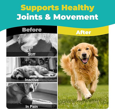Dog Pain Relief - Joint Support & Mobility for Senior Dogs - Powerful Relief for Medium & Large Dogs - 60 Tablets