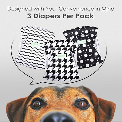 wegreeco Washable Male Dog Belly Band (Stylish Pattern)- Pack of 3 - Washable Male Dog Belly Wrap, Dog Diapers Male (Houndstooth, Small)