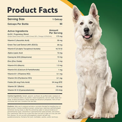 Ocu-GLO Canine Vision Supplement for Small Dogs 10 lb and Under-90 Liquid Gel Caps