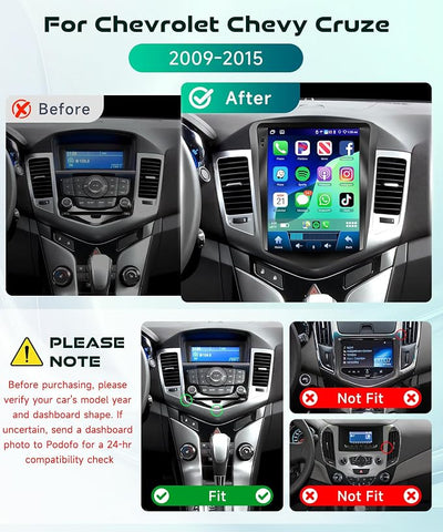 Android 13.0 Car Radio for Chevrolet Cruze 2009-2015 with Wireless CarPlay Android Auto, 9.7 inch IPS Touchscreen Head Unit with GPS WiFi Bluetooth 5.0 USB DSP Audio SWC 4G+64G
