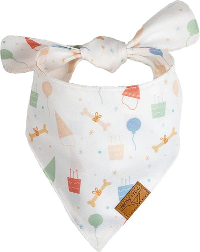 Remy+Roo Dog Bandanas - 2 Pack | Birthday Dog Bandanas Set | Premium Durable Fabric | Patented Shape Bandanas for Dogs (Birthday Party Celebration, XL)