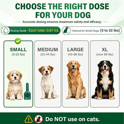 6Pcs Topical Dog Care Drops for Small Dogs 5-22 lbs, Monthly Outdoor Comfort Liquid for Dogs, Waterproof Pet Skin Care Formula, Easy-to-Apply Dog Care Drops, 6 Month Supply