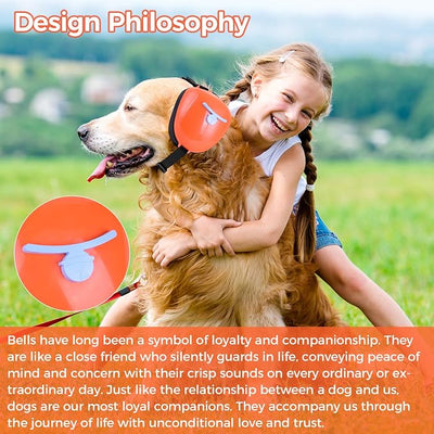 New Dog Ear Muffs for Noise Protection - 30dB NRR Dog Headphones, Noise Cancelling Hearing Protection Against Thunder/Fireworks/Vacuums, Upgraded Design with Bell Accent (Orange, Medium)