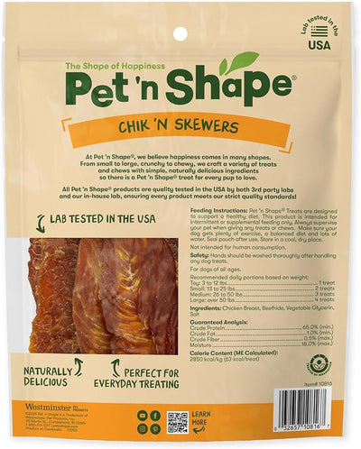 Pet 'n Shape Chik 'n Skewers - Chicken Wrapped Rawhide Chew Dog Treats - 1 Pound