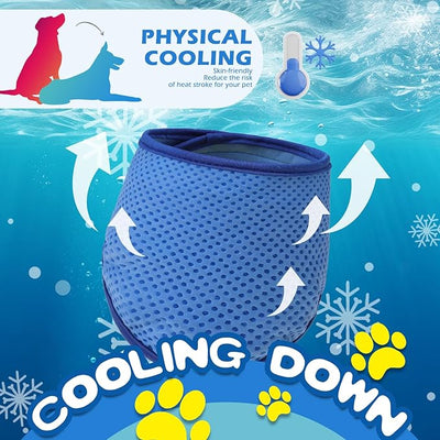 EXPAWLORER Dog Cooling Bandana - 2 Pack Instant Cooling Dog Bandanas, Chill Out Pet Cool Scarf Summer Essentials Ice Neck Cooler Wrap, Prevent Sunstroke for Small Medium Large Dogs, Navy Green M