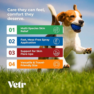 vetr Skin Guard Max Chlorhexidine Miconazole Spray, Dogs Cats Horses, 8oz | One 8 oz bottle / Dual-action 2% / 2% formula; Soothes dry, irritated skin; Cleanses skin & coat