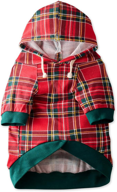 Pet Passion Rocky – The Original Lightweight Hooded Tee 100% Organic Cotton Dog Hoodie Pet Coat Sweater for All Sized Dogs, Royal Stewart Plaid, XX-Small (4-7 lbs)