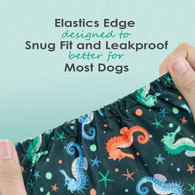 wegreeco Washable Male Dog Belly Band (Stylish Pattern)- Pack of 3 - Male Dog Belly Wrap, Dog Diapers Male (Marine Horse, Medium)