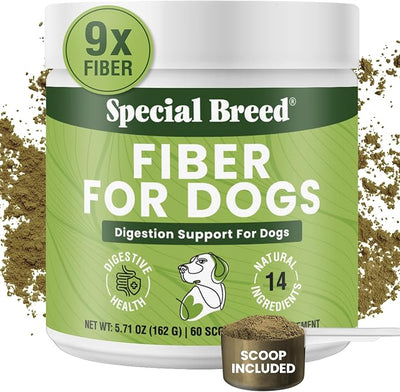 Fiber for Dogs Psyllium Husk, Beet Root, Dandelion Root, Miscanthus Grass & Prebiotics - Dog Fiber Supplement with Flax, Pumpkin, Apple - For Constipation, Diarrhea, Scooting & Anal Gland Support