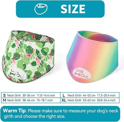 ALL FOR PAWS Cooling Bandana for Dogs, 2 Pack Dog Cooling Neck Wrap, Ice Dog Bandanas for Small Dogs, Cooling Scarf for Dogs, Blue Neck Cooler for Dogs(S, Neck Girth 11.8–14.4 Inch)