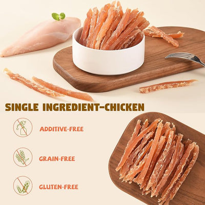 Chicken Jerky Strips Dog Treats, Chicken Breast Only Training Treats for Dogs,High Protein Low in Fat,Gluten-Free & Rawhide-Free,Healthy Skin & Shiny Coat,for All Life Stage Dogs,10.58 oz
