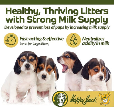 HAPPY JACK Milkade Dog Breeding & Nursing Supplies, 2 oz | Milk Production Aid for Female Dogs, Healthy Litter Support, Pregnant Prenatal Vitamin, Vitamin B1