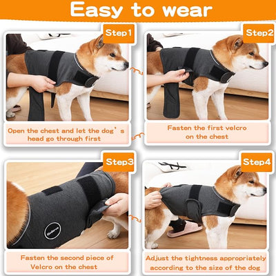 Dog Anxiety Jacket, Skin-Friendly Dog Calming Shirt - Dog Coat for Thunder, Fireworks, Vet Visits and Separation - Keep Pet Calm Without Medicine & Training, Dark Grey, XX-Large