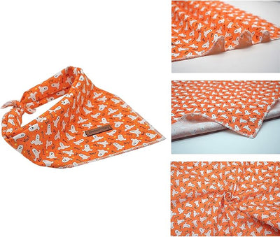 Lionheart Glory Halloween Bandana 1 Pack - Washable Soft Scarf, Square Adjustable for Girl or Boy Dogs and Cats
