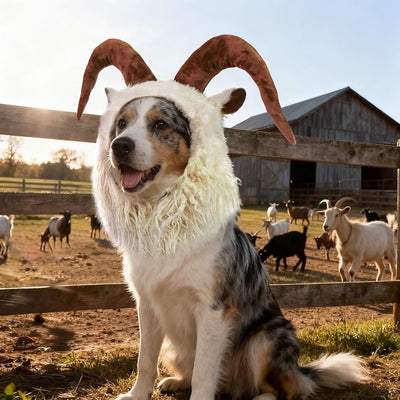 Funny Reindeer Moose Dog Costume - Cute Furry Pet Wig for Halloween & Christmas