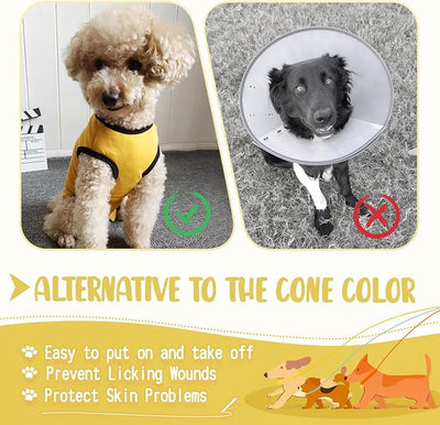 Dog's Recovery Suit Post Surgery Shirt for Puppy, Small Dog Surgical Recovery Suit for Female Male Dogs, Dog Onesie Protect Surgical Wound(Yellow-s)