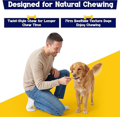 Beefeaters Beefhide 5in Twist Sticks with Real Chicken 36oz - Dog Rawhide Chews for Clean Teeth & Training, High Protein Dog Treat Chews, Chicken Wrapped Rawhide Sticks, No Artificial Colors or Flavor