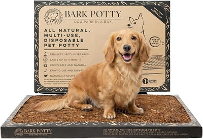 Bark Potty Litter Box for Dogs, Standard Size - Long-Lasting Pee Pads for Dogs - Leak Resistant Bark Box Grass Potty Training Replacement - Easy Use Bark Patch - Disposable Indoor Dog Potty Litter Box