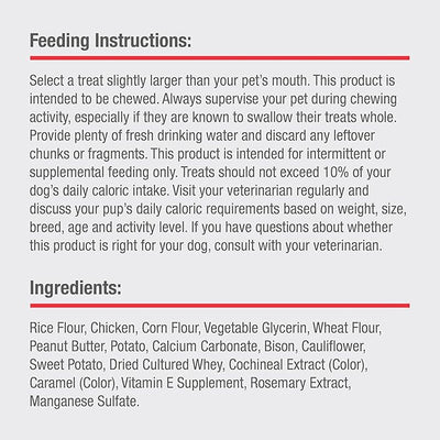 DreamBone Puffy Rolls Chews for Dogs, 8 Count, Treat Your Dog to Easy-to-Digest Rawhide-Free Chews Made with Real Peanut Butter and Bison