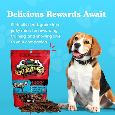 Classic Beef Minis, Soft Jerky Training Treats for Dogs, Grain-Free, All-Natural & Perfectly Sized for Training, High-Value Rewards in a Convenient 3.5 Ounce Pouch